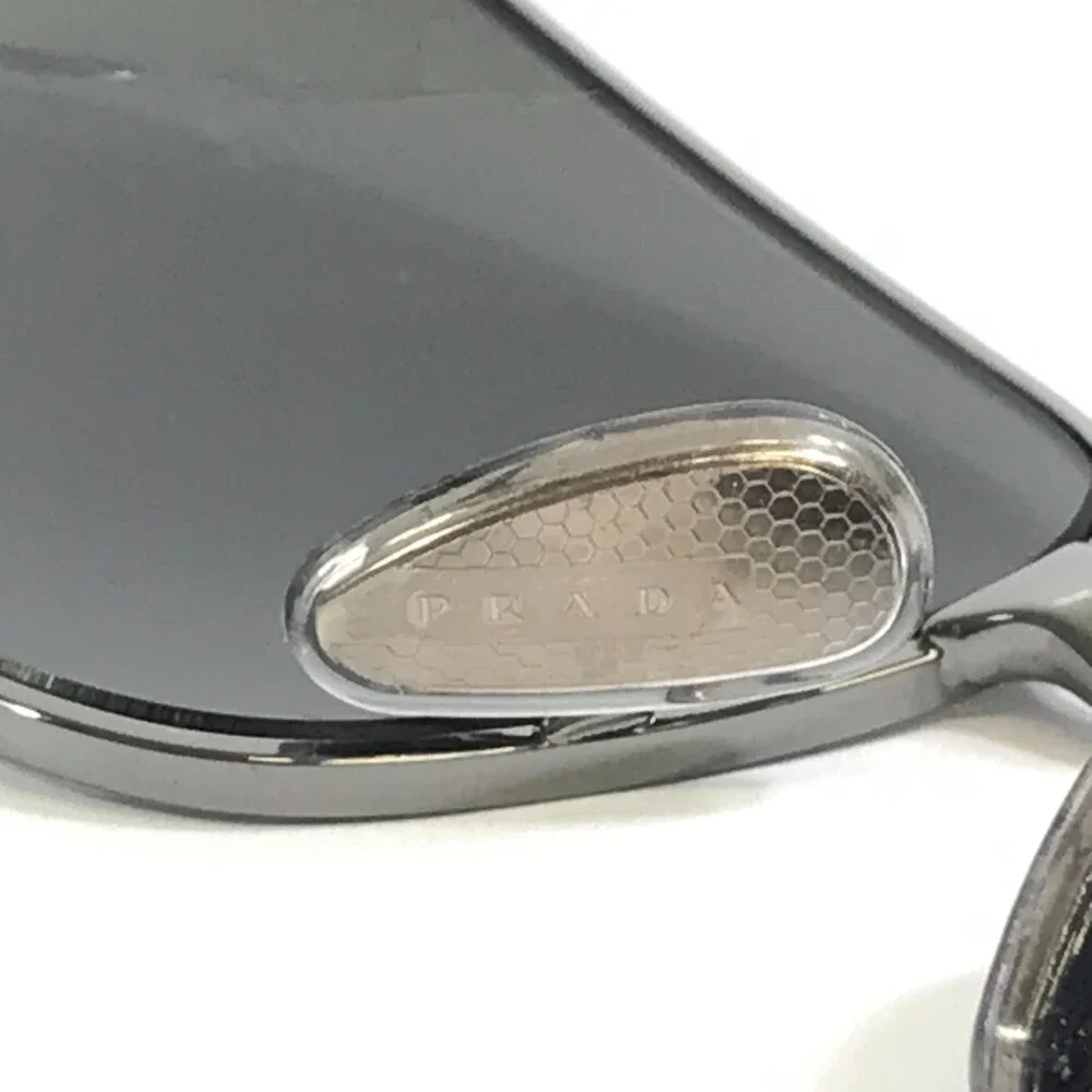 Prada Sunglasses SPSB54 5AV-41A Gunmetal Black Rectangle Frames with Gray Lenses
